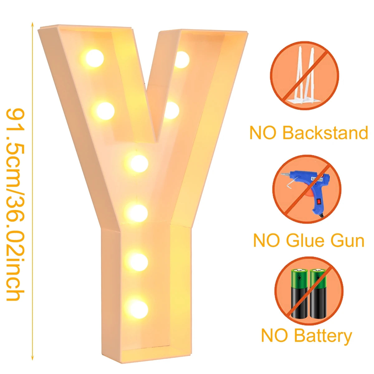 91.5CM Giant Letter Led Light Frame Box Baby Shower Christmas 1st Birthday Wedding Party Decor DIY Name Balloon Filling Box