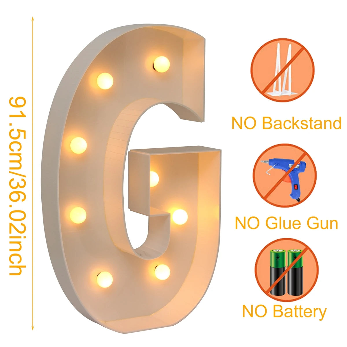 91.5CM Giant Letter Led Light Frame Box Baby Shower Christmas 1st Birthday Wedding Party Decor DIY Name Balloon Filling Box