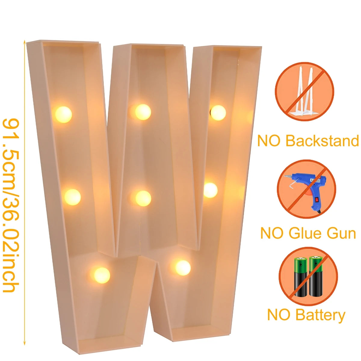 91.5CM Giant Letter Led Light Frame Box Baby Shower Christmas 1st Birthday Wedding Party Decor DIY Name Balloon Filling Box
