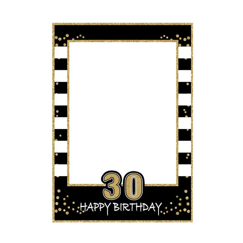 1 16 18 21 30 35 40 50 60 Birthday Photo Booth Frame Kids Adult Birthday Party Decoration Paper Happy Birthday Photo Props Frame