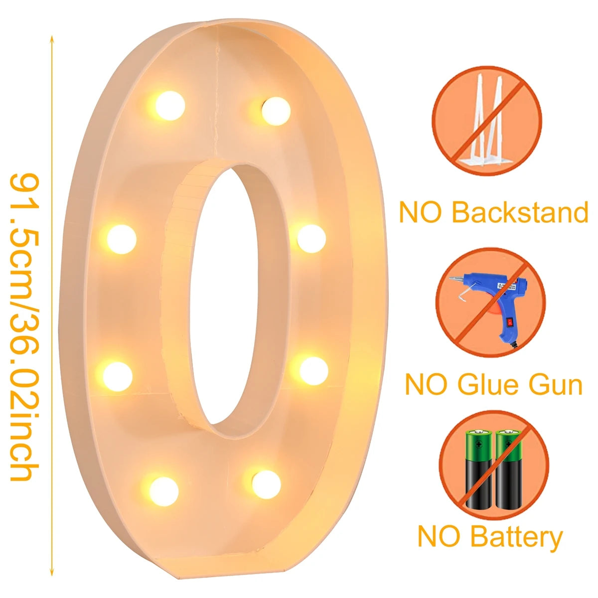 91.5CM Giant Letter Led Light Frame Box Baby Shower Christmas 1st Birthday Wedding Party Decor DIY Name Balloon Filling Box