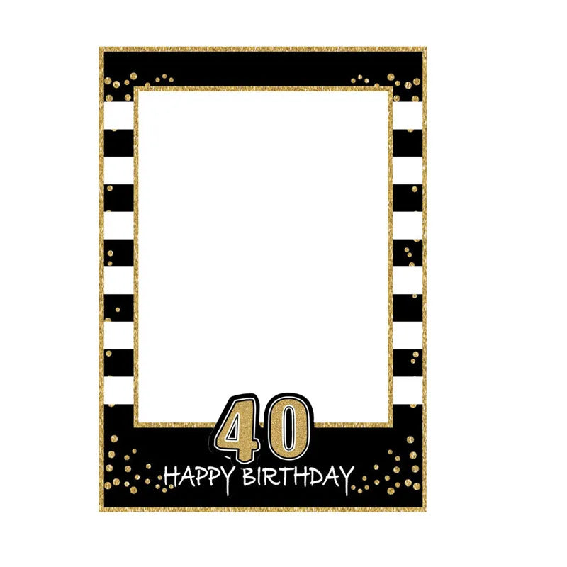1 16 18 21 30 35 40 50 60 Birthday Photo Booth Frame Kids Adult Birthday Party Decoration Paper Happy Birthday Photo Props Frame