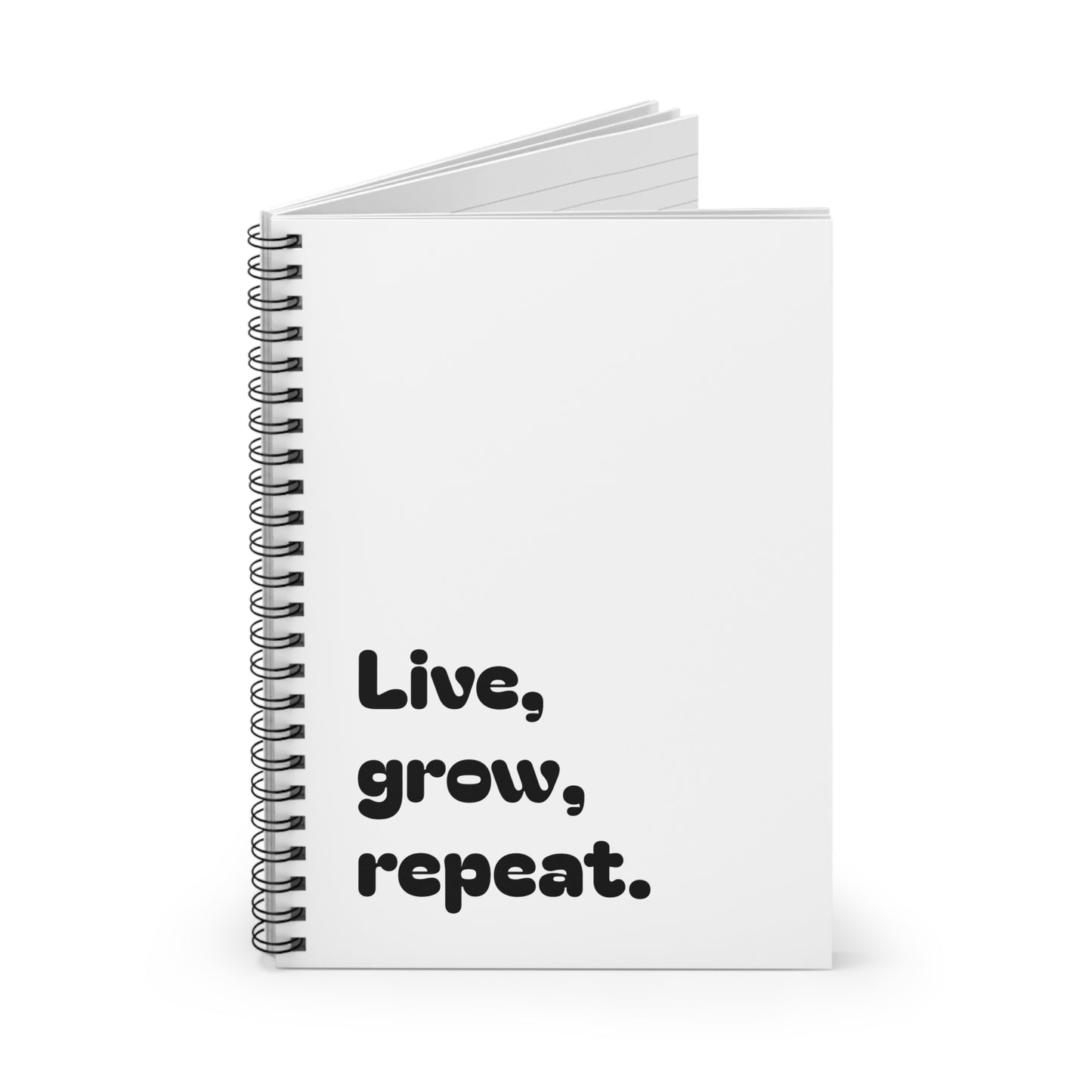Inspirational Spiral Notebook - Live, Grow, Repeat, Perfect for Journaling, Goal Setting, School, or Gifts