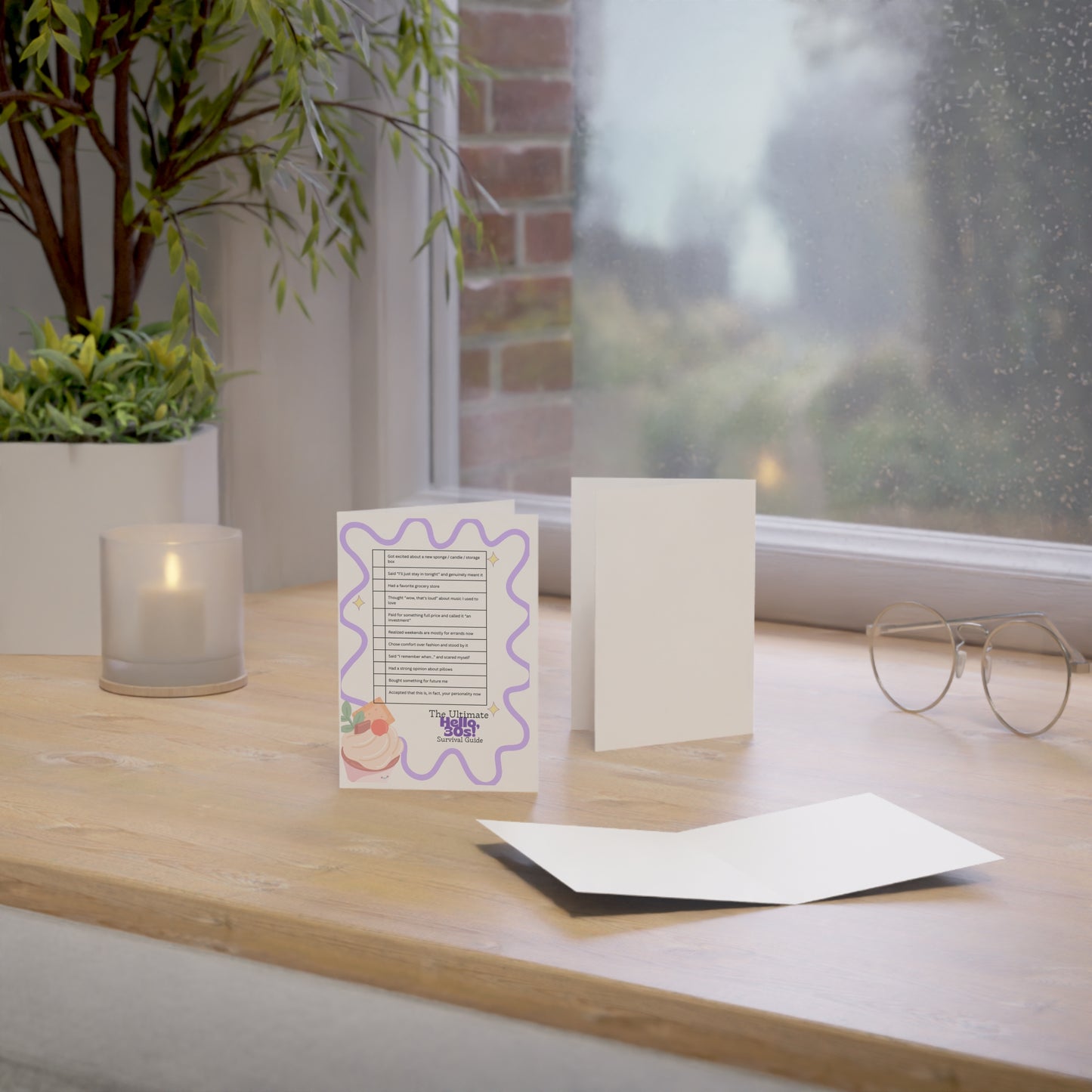 Greeting Cards — “The Ultimate Hello 30s! Survival Guide” Folded Card (1/10/30/50 pcs)