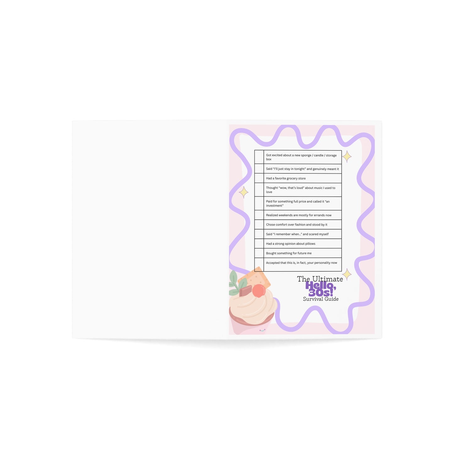 Greeting Cards — “The Ultimate Hello 30s! Survival Guide” Folded Card (1/10/30/50 pcs)