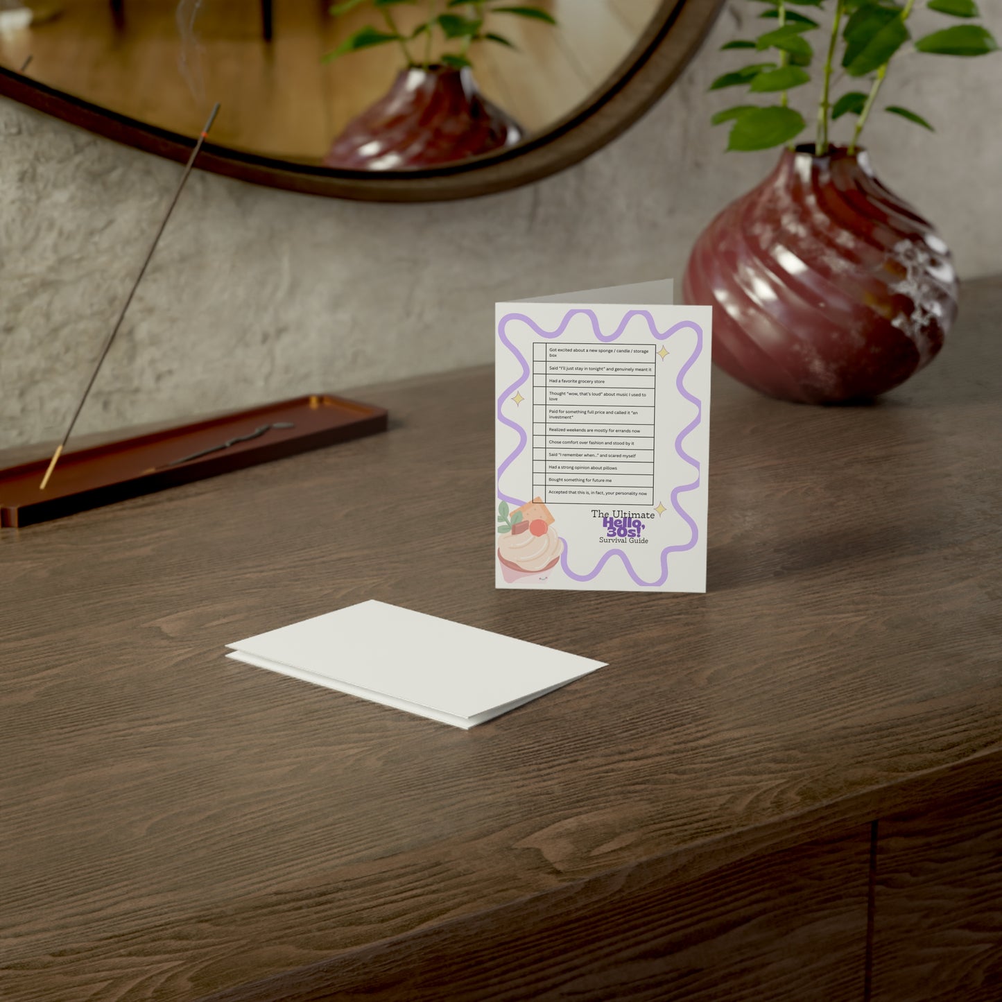 Greeting Cards — “The Ultimate Hello 30s! Survival Guide” Folded Card (1/10/30/50 pcs)