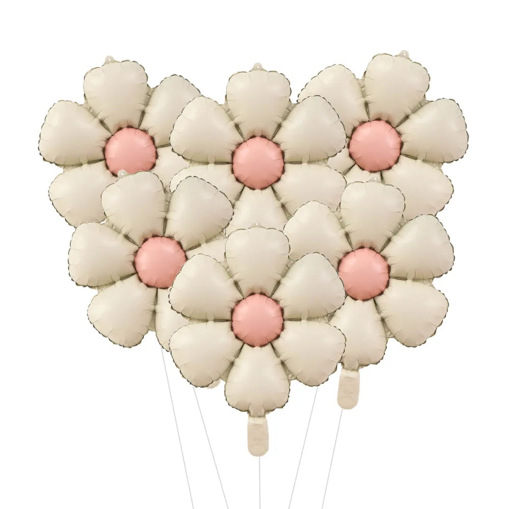 6pcs 50.5x40cm Matt Pink Candy Daisy Balloon Aluminum Foil Balloon Girl Baby Shower Birthday Party Wedding Decoration